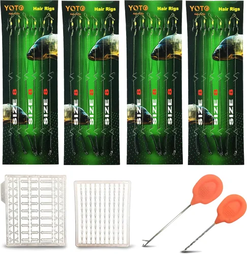 Vista 10 de YOTO Equipo de pesca de carpa, 24 piezas, equipo de pesca de carpa con gancho ancho de hueco, kit de pesca de carpa con accesorios de carpa, 24