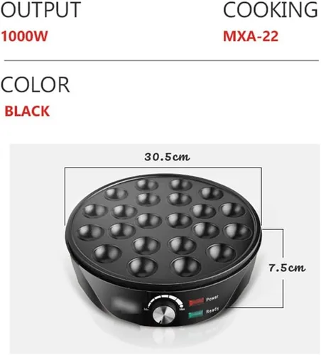 Vista 2 de Máquina eléctrica Takoyaki, Máquina de bocadillos domésticos Mini máquina Takoyaki de acero inoxidable, Máquina de pastel de pan para hornear gofres