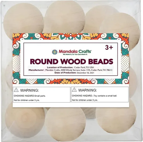 Vista 72 de Mandala Crafts - 2000 cuentas de madera redondas pequeñas de 6 mm para manualidades, suministros de macramé - cuentas de madera natural negra sin