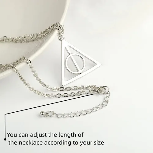 Vista 2 de GetMoving Collar de tiempo, collar con colgante de Hallows para mujer