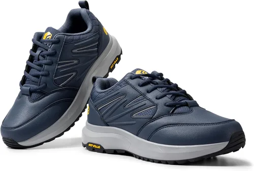 Vista 7 de FitVille Zapatos de senderismo anchos para hombre, repelentes al agua, para exteriores, zapatos de trabajo con soporte de arco, núcleo resistente