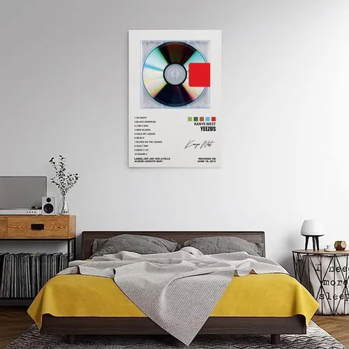 Vista 3 de YELLOWV Kanye - Póster de West Yeezus para habitación, estética, lienzo, arte de pared, decoración de dormitorio, 12 x 18 pulgadas (11.8 x 17.7 in)