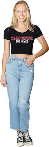 Vista 135 de Lojobands Camiseta corta ajustada para mujer, hecha en Estados Unidos, talla única