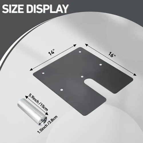 Vista 2 de Zonon Placa Base de Tubo y Cortina de 14 x 16 Pulgadas Soporte de Fondo Abrazadera Plana con Pasador de Fijación para Fondos Ferias Comerciales