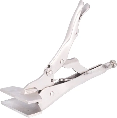 Vista 8 de Alicates de bloqueo con boca plana, alicates de hoja ajustables para doblado de metal, rotura y engaste de metal, acero 55# (8 pulgadas)