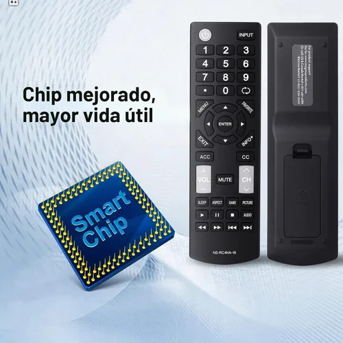 Vista 2 de Control remoto de repuesto apto para todos los televisores inteligentes Insignia LED LCD