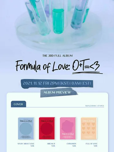 Vista 3 de TWICE FORMULA OF LOVE: O+T=<3 3rd Album ( FULL OF LOVE ) Ver. 1ea CD+1ea FOLDED POSTER(PRE-ORDER)+1ea Photo Book+1ea Index Photo Paper+ETC+1ea