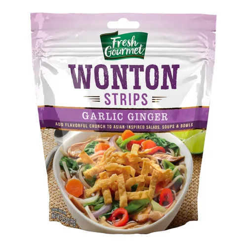 Vista 8 de Fresh Gourmet Asian Fusion Crunch - Bolsa de 3.5 onzas, individual Wonton de ajo y jengibre, cebollas crujientes, almendras en rodajas Ensaladas