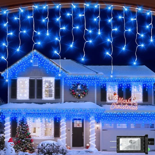Vista 15 de 612 luces LED de Navidad de 60 pies con 136 caídas, 12 modos de iluminación, decoración navideña multicolor, luces centelleantes regulables 2-Varios