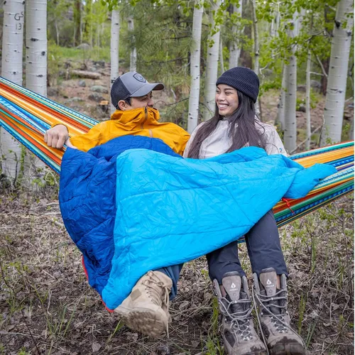 Vista 7 de Grand Trunk 360 ThermaQuilt Hamaca 3 en 1 Underquilt, manta y saco de dormir (azul/azul marino)