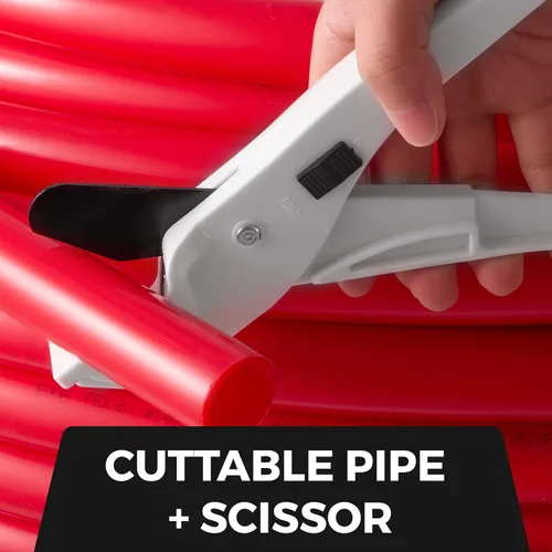 Vista 5 de Happybuy Tubo PEX 1 pulgada, 91 metros Tubo PEX para plomería de agua radiante sin barrera Pex-B?1" Sin barrera/91M/Rojo?