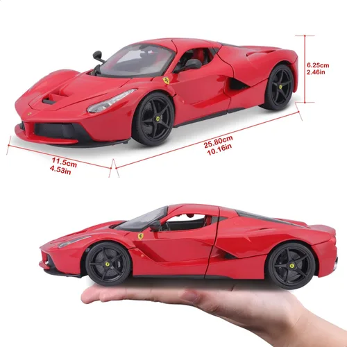 Vista 8 de Bburago Vehículo fundido a presión LaFerrari Race and Play a escala 1:18 (los colores pueden variar)