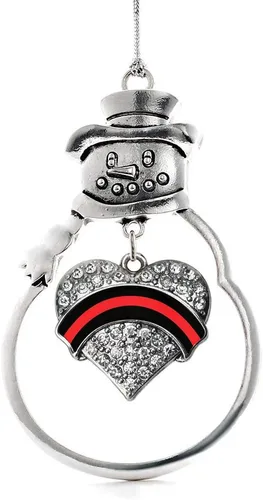 Vista 64 de Colgante de plata con diseño de Detroit con forma de corazón y muñeco de nieve con circonitas cúbicas