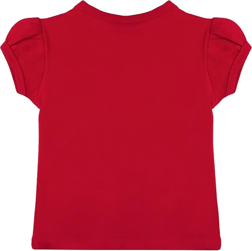 Vista 2 de Lilax Camiseta básica de manga corta abombada con cuello redondo para bebé niña
