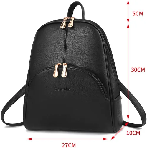 Vista 4 de Nevenka mochila informal estilo cartera de imitación cuero con cierre para mujer