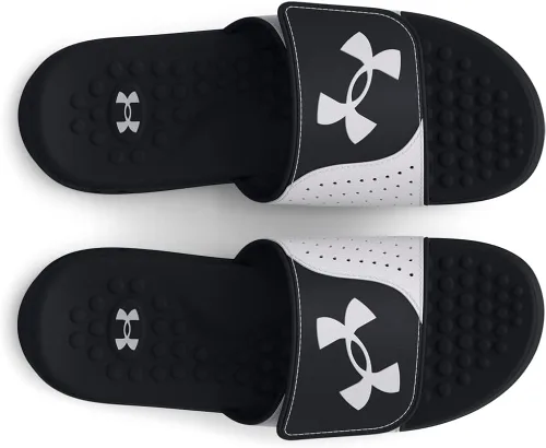 Vista 3 de Under Armour Ignite 7 Slide Sandalia para hombre, (003) NegroBlancoNegro