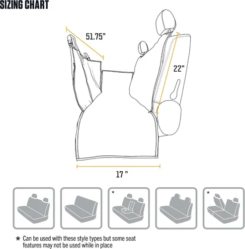 Vista 5 de Carhartt Hamaca Universal Ajustable de Lona de Nailon para Mascotas, Funda de Asiento Trasero para Perro, Negro