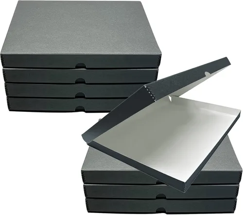 Vista 38 de Lineco Caja de almacenamiento de folio de archivo. Caja de almacenamiento con borde de metal, tapa de concha. 9.5 x 12.5 x 1.75 pulgadas.