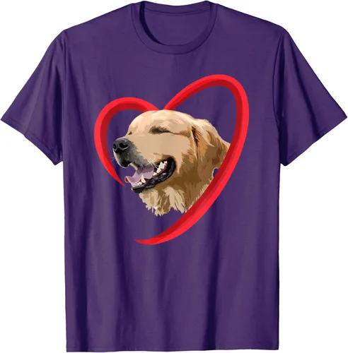 Vista 20 de Golden Retriever Corazón, regalo para ella, camiseta del día de San Valentín, Negro