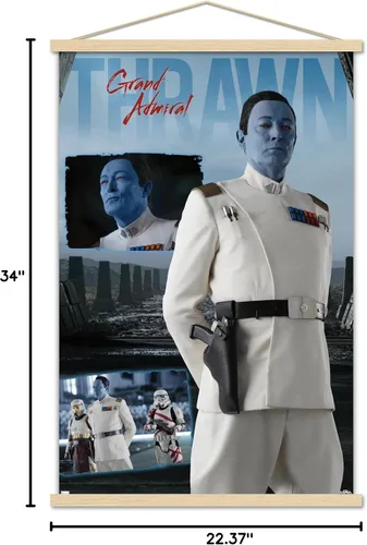 Vista 7 de Trends International Star Wars: Ahsoka - Póster de pared de gran almirante Thrawn, 22.37 x 34.00 pulgadas, paquete de impresión premium y colgador
