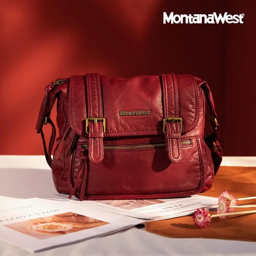 Vista 2 de Montana West Bolsos cruzados para mujer, bolso de hombro con múltiples bolsillos, bolso de mensajero y bolsos