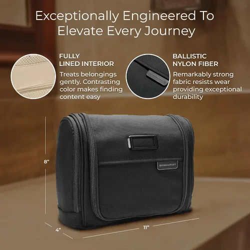 Vista 2 de Briggs & Riley Kit de aseo – Bolsas de viaje para mujeres y hombres, organizador para vacaciones, kit Dopp para accesorios de baño, maquillaje