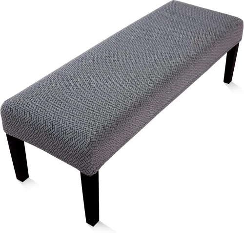 Vista 21 de Fuloon - Funda elástica de jacquard para banco de comedor, antipolvo, desmontable, funda para banco lavable, protector de cojín de asiento para Beige