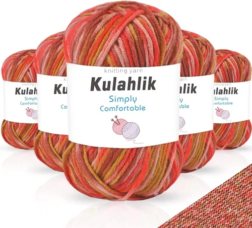 Vista 73 de 50g (1x50g) Hilo Acrílico para Crochet y Tejido, Hilo Degradado Colorido, 1 Rollo de Madejas, Hilo Acrílico Multicolor, Perfecto para Proyectos