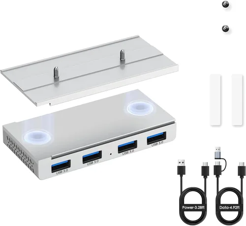 Vista 8 de EJAY Concentrador USB A magnético de 4 puertos de 5 Gbps para Mac y Windows