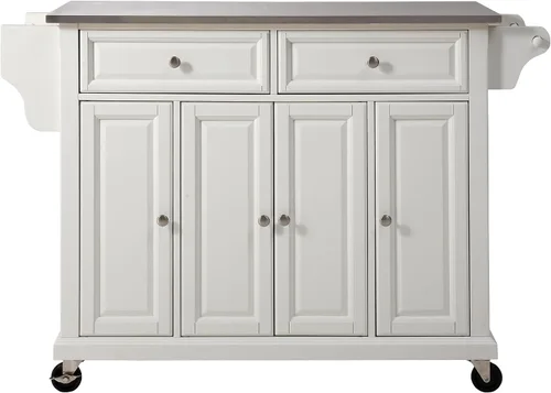 Vista 28 de Crosley Furniture isla de cocina con ruedas, Madera, Negro