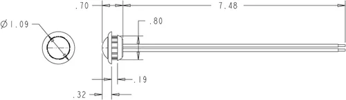 Vista 4 de Buyers Products 5623444 - Luz de separación de marcador redondo, 1 LED ámbar con lente transparente y cables pelados, 12 V CC, 0.25 W, iluminación