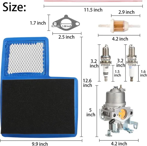 Vista 3 de 10L0L Kit de carburador para Yamaha G16 G18 G19 G20 G21 1996-2002 4 ciclos motor carrito de golf, con filtro de aire, filtro de combustible, bujía