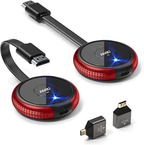 Vista 11 de Transmisor y receptor HDMI inalámbrico 4K, AIMIBO extensor HDMI inalámbrico transmisión en vivo de video/audio sin retraso para laptop, PC