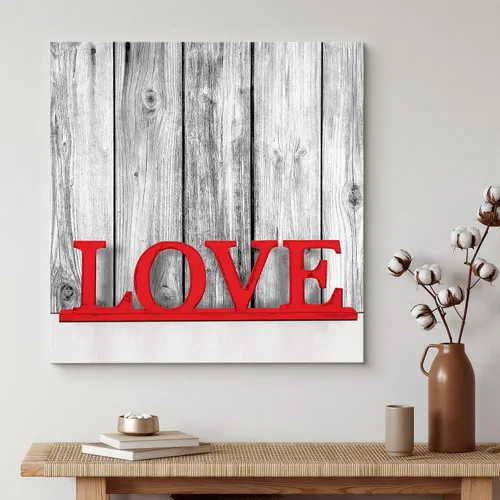 Vista 2 de Lienzo de paisaje hermoso para decorar la pared, arte moderno, para el hogar Amor al rojo vivo