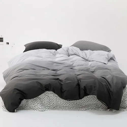 Vista 27 de Luxlovery Juego de edredón verde militar, juego de ropa de cama individual, minimalista, suave, transpirable y moderno, para todas las estaciones