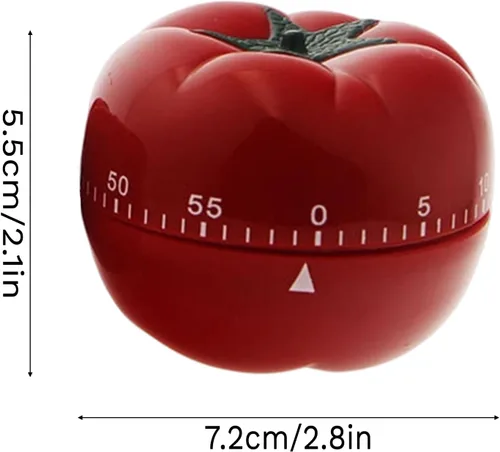 Vista 2 de Temporizadores de cocina para cocinar en encantadora forma de tomate, no necesita batería, temporizador mecánico de huevos con anillo fuerte