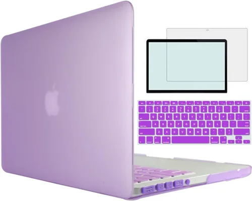 Vista 21 de Funda compatible con MacBook Pro de 13 pulgadas con CD-ROM modelo A1278 versión 2008-2012, carcasa rígida 4 en 1 de plástico a presión con protector