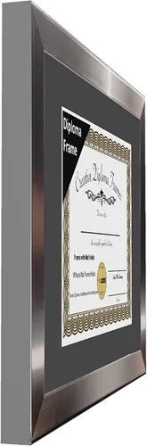Vista 3 de Creative Picture Frames Carnegie - Marco de diploma de acero inoxidable con acabado de acero inoxidable de 6 x 8 pulgadas con caballete de vidrio