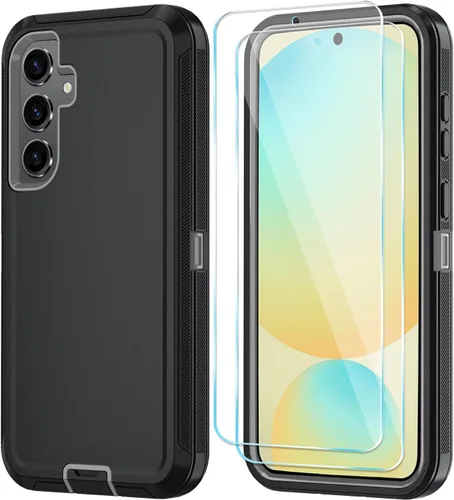 Vista 7 de ONOLA Funda para teléfono Samsung Galaxy S24 FE con protector de pantalla HD, funda para teléfono de servicio pesado resistente a golpes y caídas