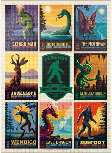 Vista 9 de MyPuzzle Leyendas de los Parques Nacionales: Impresión de Múltiples Imágenes - Edición 1, Póster Vintage - Rompecabezas Premium de 100 Piezas
