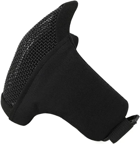 Vista 5 de Máscara de malla de acero negro de media cara Airsoft [plegable]