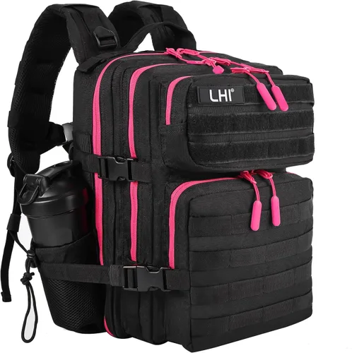 Vista 17 de LHI Mochila Militar Táctica para Hombres y Mujeres 25L/35L Mochila de Asalto del Ejército Bolsa Mochila Pequeña con Portabotellas