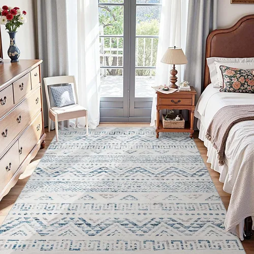 Vista 87 de JINCHAN - Alfombra marroquí de 2 x 3 pies, para entrada - Alfombra lavable a máquina, geométrica moderna, para cocina, suave, de lana sintética