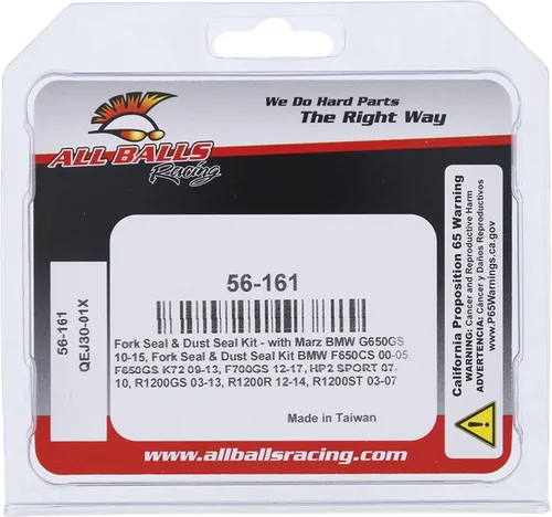 Vista 4 de All Balls Kit de retenes y polvo de horquilla Racing compatible con/reemplazo para Bmw F650Cs 00-05, F650Gs K72 09-13, 56-161