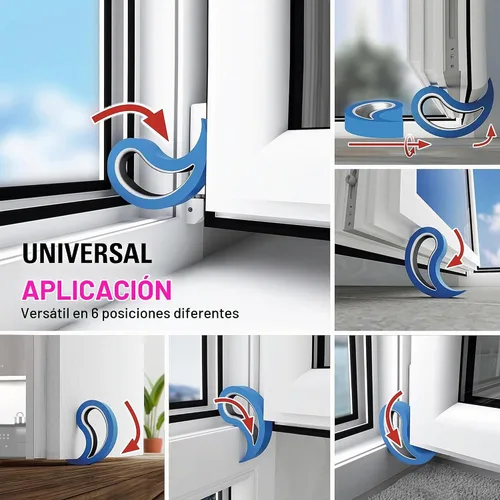 Vista 6 de Stoppy - Tope para puertas y ventanas, cuña multifuncional, gancho conveniente para puertas, abrazadera para ventanas, mantenga puertas y ventanas
