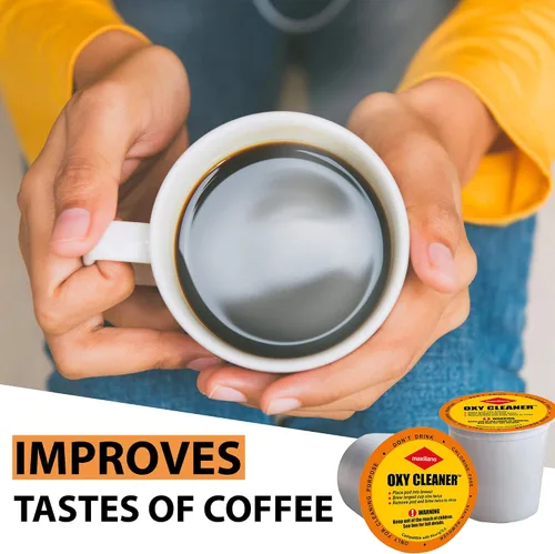 Vista 5 de Cápsulas de limpieza compatibles con K-Cup 2.0 Keurig, quitamanchas, biodegradables, no tóxicas, 6 tazas por paquete.