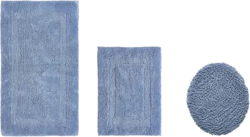 Vista 181 de Better Trends - Juego de 2 alfombras de baño 100% algodón, extra suaves, con borlas, de 17" x 24", alfombra de baño superabsorbente y reversible