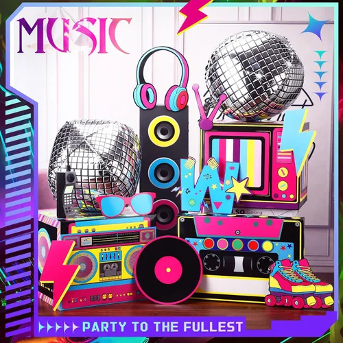 Vista 4 de 14 Piezas Decoraciones de Fiesta de los 80s 90s Conjunto de Favores Hip Hop Cajas de Papel Grandes Boombox Cajas de Dulces Novedosas Boom Cassette