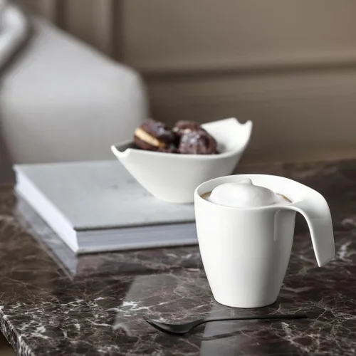 Vista 3 de Villeroy & Boch Flow - Taza de porcelana premium, 11.5 onzas, color blanco