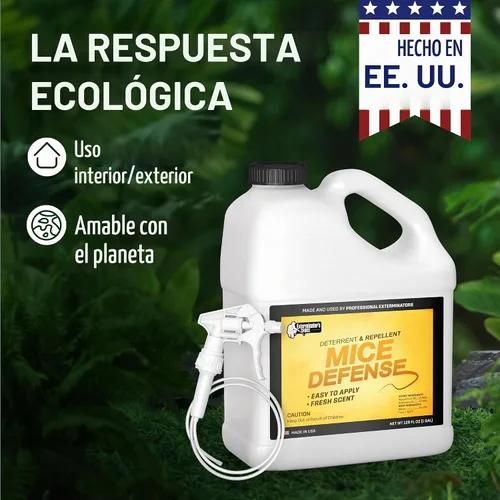 Vista 4 de Exterminators Choice - Spray de defensa para ratones, 1 galón (128 onzas líquidas), aroma a menta, uso en interiores y exteriores: césped, jardín